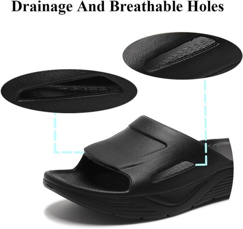 TOBVZOO Slide Sandals for Men, Thick Comfort Outdoor Slippers, Quick Drying Slip on Sandals in Kuwait