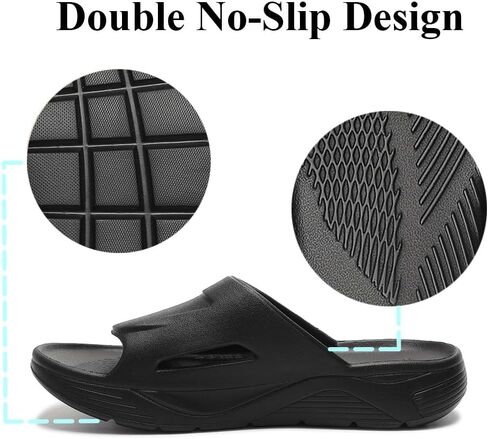 TOBVZOO Slide Sandals for Men, Thick Comfort Outdoor Slippers, Quick Drying Slip on Sandals in Kuwait