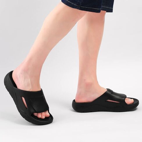 TOBVZOO Slide Sandals for Men, Thick Comfort Outdoor Slippers, Quick Drying Slip on Sandals in Kuwait