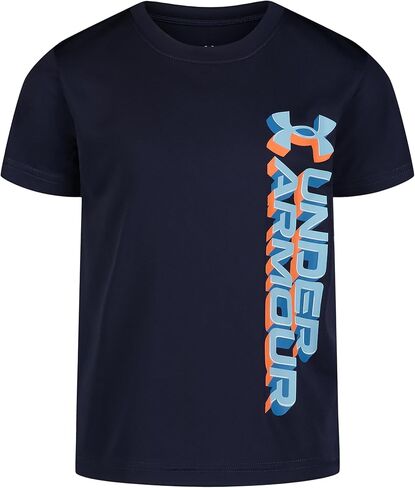 قميص للأولاد بأكمام قصيرة من Under Armour، رقبة دائرية، خفيف الوزن ومسامي، لون كحلي منتصف الليل in Saudi Arabia