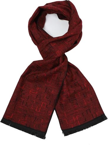 sy soul young Long Cotton Scarf for Men - Warm Fringe Plaid Scarves With Luxurious Gift Box in Saudi Arabia