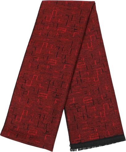 sy soul young Long Cotton Scarf for Men - Warm Fringe Plaid Scarves With Luxurious Gift Box in Saudi Arabia