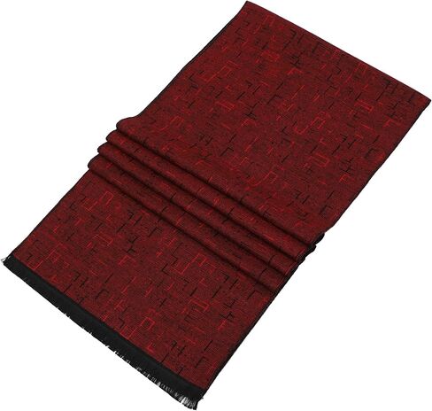 sy soul young Long Cotton Scarf for Men - Warm Fringe Plaid Scarves With Luxurious Gift Box in Saudi Arabia