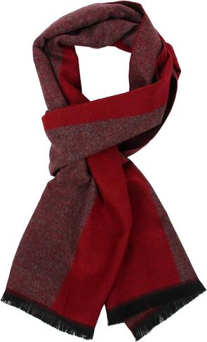 sy soul young Long Cotton Scarf for Men - Warm Fringe Plaid Scarves With Luxurious Gift Box in Saudi Arabia
