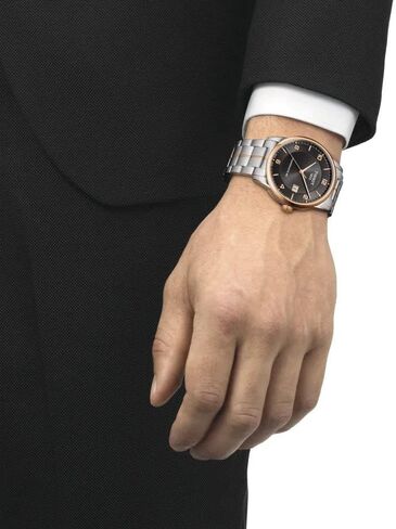 Tissot mens Luxury Stainless Steel Dress Watch Rose Gold 5N,Grey T0864072206700 in Saudi Arabia