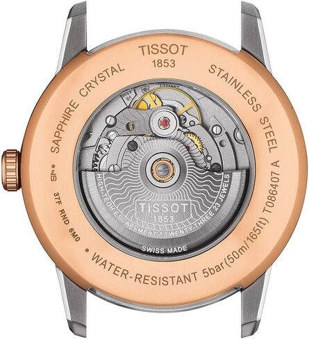 Tissot mens Luxury Stainless Steel Dress Watch Rose Gold 5N,Grey T0864072206700 in Saudi Arabia