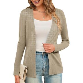 LIENRIDY Women's Cardigans Lightweight Long Sleeve Open Front Sweater Cardigan, S-XL