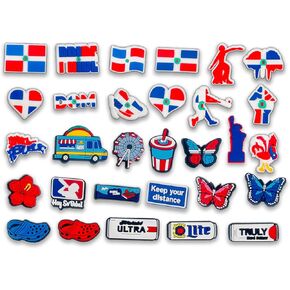 30 قطعة من سحر التمساح الدومينيكان سحر الدومينيكان لأحذية قبقاب التمساح الصنادل وأساور المعصم الديكور سحر التمساح جمهورية الدومينيكان للبالغين من الرجال والنساء للحفلات in Kuwait