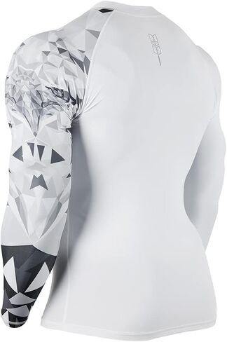 HUGE SPORTS Men's Swim Shirts Long Sleeve Zip Rash Guard UPF 50+ Sun Protective Quick Drying in Kuwait