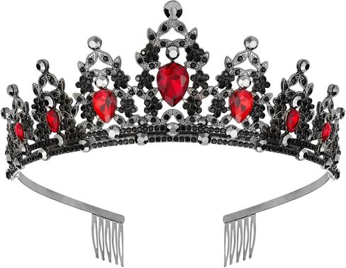 WHAVEL Black Crown Baroque Queen Crown Black Tiaras for Women Princess Rhinestone Crown Hair Accessories for Birthday Wedding Tiara and Crown Prom Party Jewelry for Women Girls in Kuwait