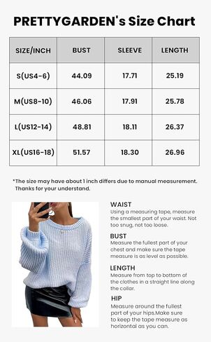 سترة عصرية للنساء من PRETTYGARDEN بأكمام طويلة ملابس شتوية مضلعة غير رسمية بلوفر وسترات وبلوزة in Kuwait