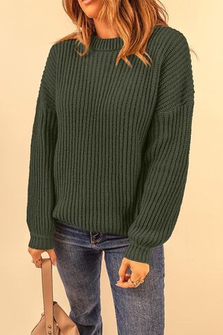 سترة عصرية للنساء من PRETTYGARDEN بأكمام طويلة ملابس شتوية مضلعة غير رسمية بلوفر وسترات وبلوزة in Kuwait