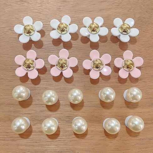 Pink Whit Shoe Decoration Party Gifts for Croc Shoe Charms Boys Girls Kids Women Non-Repeat PVC Flower Shoe Charms in Saudi Arabia