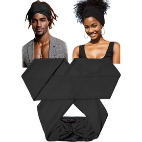 Satin Lined Open Turban Headband Mens Sweatband Sports Headband for Running,Cycling,Basketball,Yoga,Fitness Workout Stretchy Unisex Hairband
