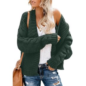 Dokotoo Womens Open Front Long Sleeve Chunky Knit Cardigan Sweaters Loose Outwear Coat in Saudi Arabia