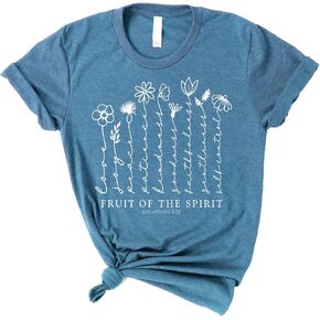 Love in Faith | Fruit of The Spirit - Short Sleeve Christian Clothing Graphic T-Shirt | Faith-Based Apparel Tee Shirt | Heather Deep Teal | Unisex Fit | 2XL in Saudi Arabia