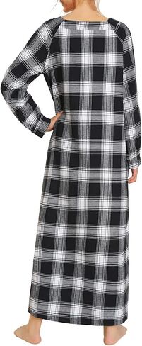 Latuza Women's Long Sleeves Cotton Flannel Nightgown in Kuwait