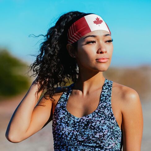 Suddora Country Flag Headbands, Wide Headbands with National Flag, Tapered Style Boho Headbands for National Sports Events, Non-Slip Fabric Sweatband for Soccer, Tennis, Workout, Costume in Saudi Arabia