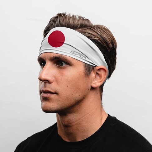 Suddora Country Flag Headbands, Wide Headbands with National Flag, Tapered Style Boho Headbands for National Sports Events, Non-Slip Fabric Sweatband for Soccer, Tennis, Workout, Costume in Saudi Arabia