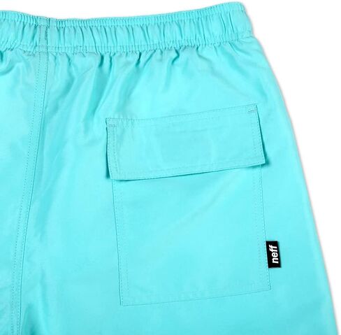 Neff Men's Standard 9" Quick Dry Swim Trunks with Lining, Aqua Blue, 2X-Large in Saudi Arabia