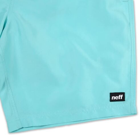 Neff Men's Standard 9" Quick Dry Swim Trunks with Lining, Aqua Blue, 2X-Large in Saudi Arabia