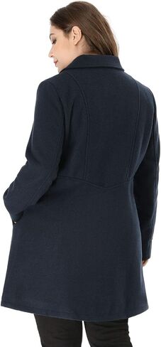 Agnes Orinda Women's Plus Size Coat A-Line Peter Pan Collar Double Breasted Fall Winter Peacoat in Kuwait
