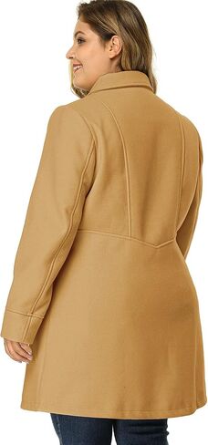 Agnes Orinda Women's Plus Size Coat A-Line Peter Pan Collar Double Breasted Fall Winter Peacoat in Kuwait