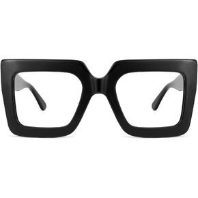 نظارات Zeelool أنيقة وسميكة كبيرة الحجم مربعة الشكل لحجب الضوء الأزرق للنساء حماية 100% من الأشعة فوق البنفسجية 400 براندون VFP0306