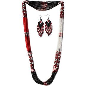 Native American Style Layered Beaded Necklace– Ukrainian beaded Necklace Native Handmade Seed Bead Necklace,Tribal ethnic beaded necklace La-2