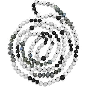 Hand Crafted and Knotted Infinity Clasp Free Multi-gemstone Multi-color Long or Multi-strand Beaded Statement for Men or Women. Multi-gem Chakra Necklace. Necklace.