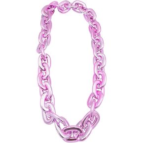 aaGlow Hip Hop Rapper Big Chunky Fake Silver Chains, Party Costume Plastic Jewelry Necklace decorations for Men Women in Saudi Arabia
