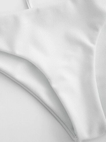 ZAFUL المرأة قطعتين مغرفة الرقبة بيكيني المحاصيل الأعلى كريسس الصليب رفع مجموعة البكيني الدبابات أعلى ثوب السباحة in Kuwait