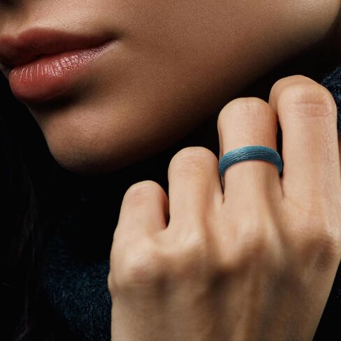 Truly Alpha Silicone Wedding Bands for Her - Pack of 7 | Flexible Silicone Rings Women | Glitter Silicone Ring Women | Workout Womens Silicone Rings | 5.7mm Rubber Rings Women in Kuwait