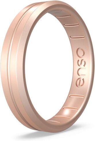 خاتم Enso Rings رفيع من السيليكون - حزام خطوبة زفاف للجنسين متعدد الألوان قابل للتكديس - شريط رفيع بسيط - 4.70 مم، سمك 1.83 مم in Kuwait
