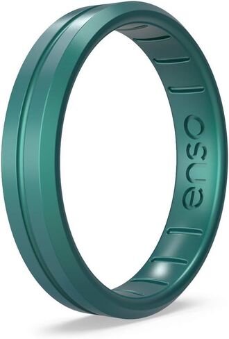 خاتم Enso Rings رفيع من السيليكون - حزام خطوبة زفاف للجنسين متعدد الألوان قابل للتكديس - شريط رفيع بسيط - 4.70 مم، سمك 1.83 مم in Kuwait