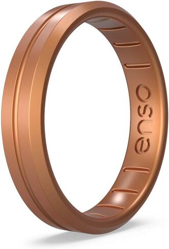 خاتم Enso Rings رفيع من السيليكون - حزام خطوبة زفاف للجنسين متعدد الألوان قابل للتكديس - شريط رفيع بسيط - 4.70 مم، سمك 1.83 مم in Kuwait