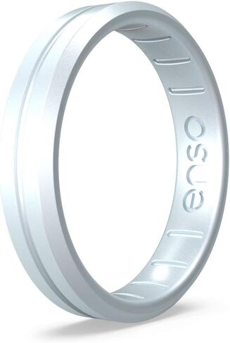 خاتم Enso Rings رفيع من السيليكون - حزام خطوبة زفاف للجنسين متعدد الألوان قابل للتكديس - شريط رفيع بسيط - 4.70 مم، سمك 1.83 مم in Kuwait