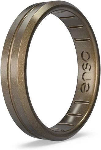 خاتم Enso Rings رفيع من السيليكون - حزام خطوبة زفاف للجنسين متعدد الألوان قابل للتكديس - شريط رفيع بسيط - 4.70 مم، سمك 1.83 مم in Kuwait