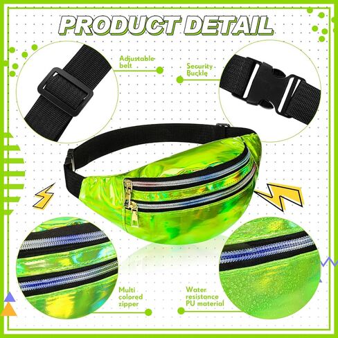 80s Neon Women Socks Holographic Fanny Pack Neon Slouch Socks Long Scrunch Socks Waist Bag for 80s 90s Party Costume in Kuwait