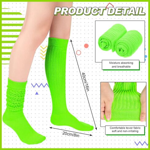 80s Neon Women Socks Holographic Fanny Pack Neon Slouch Socks Long Scrunch Socks Waist Bag for 80s 90s Party Costume in Kuwait