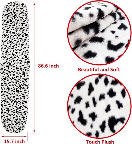 Cruella Deville Costume Women Faux Stole Accessories Set - Black and White Scarf, 1920s Gloves and Plastic Holder for Cosplay Halloween Party Christmas CE001BW in Saudi Arabia