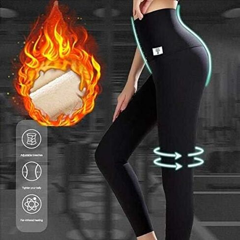 Super Thick Cashmere Leggings for Women - Fleece Lined Tights Women Plus Size Fleece Lined Leggings Butt Lift in Saudi Arabia