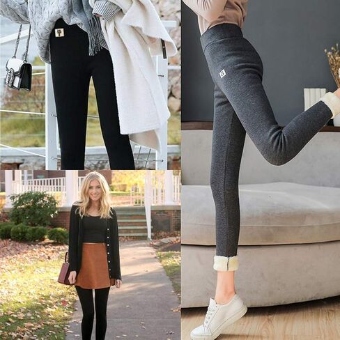 Super Thick Cashmere Leggings for Women - Fleece Lined Tights Women Plus Size Fleece Lined Leggings Butt Lift in Saudi Arabia