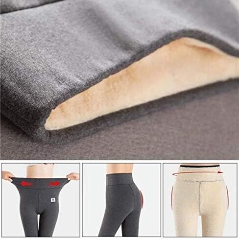 Super Thick Cashmere Leggings for Women - Fleece Lined Tights Women Plus Size Fleece Lined Leggings Butt Lift in Saudi Arabia