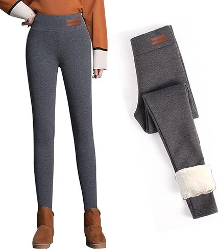 Super Thick Cashmere Leggings for Women - Fleece Lined Tights Women Plus Size Fleece Lined Leggings Butt Lift in Saudi Arabia