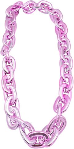 aaGlow Hip Hop Rapper Big Chunky Fake Silver Chains, Party Costume Plastic Jewelry Necklace decorations for Men Women in Saudi Arabia