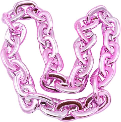 aaGlow Hip Hop Rapper Big Chunky Fake Silver Chains, Party Costume Plastic Jewelry Necklace decorations for Men Women in Saudi Arabia