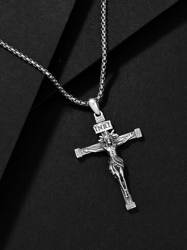 Swordgod 925 الفضة الاسترليني الصليب قلادة للرجال النساء سلتيك/الصليب الصليب قلادة مع الفولاذ المقاوم للصدا سلسله المجوهرات هديه لعيد الشكر عيد الميلاد in Kuwait