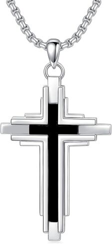 Swordgod 925 الفضة الاسترليني الصليب قلادة للرجال النساء سلتيك/الصليب الصليب قلادة مع الفولاذ المقاوم للصدا سلسله المجوهرات هديه لعيد الشكر عيد الميلاد in Kuwait