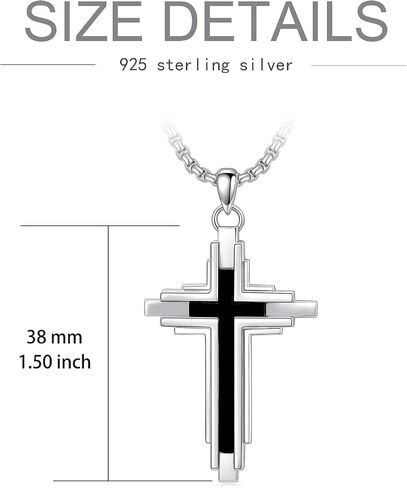 Swordgod 925 الفضة الاسترليني الصليب قلادة للرجال النساء سلتيك/الصليب الصليب قلادة مع الفولاذ المقاوم للصدا سلسله المجوهرات هديه لعيد الشكر عيد الميلاد in Kuwait